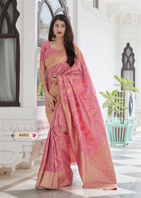 Maanishka Pink Banarasi Silk Saree Rawaazfashion