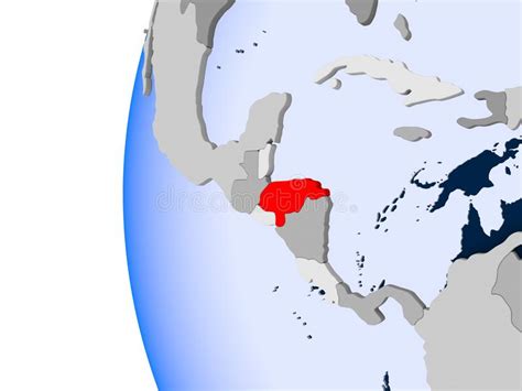 Map Of Honduras On Political Globe With Flag Stock Illustration