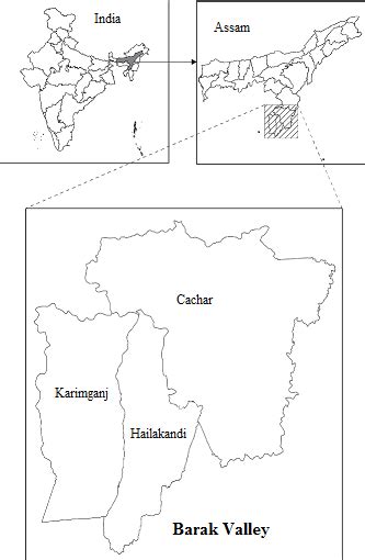 Map of Barak valley, Assam, India. | Download Scientific Diagram