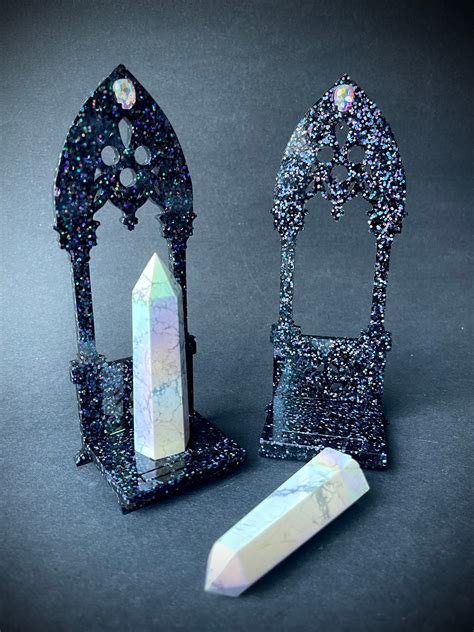 Crystal Stand Gothic Angel Aura Howlite Obelisk Point Included Witch