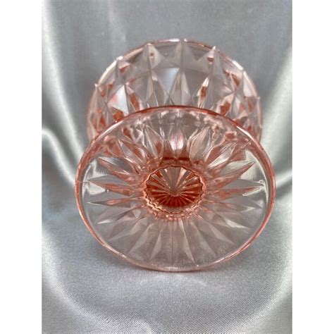 Windsor Depression Glass Footed Sherbet Dishes Jeanette Pink