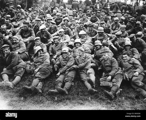 World War One German Prisoners Taken During The Battle For Messines