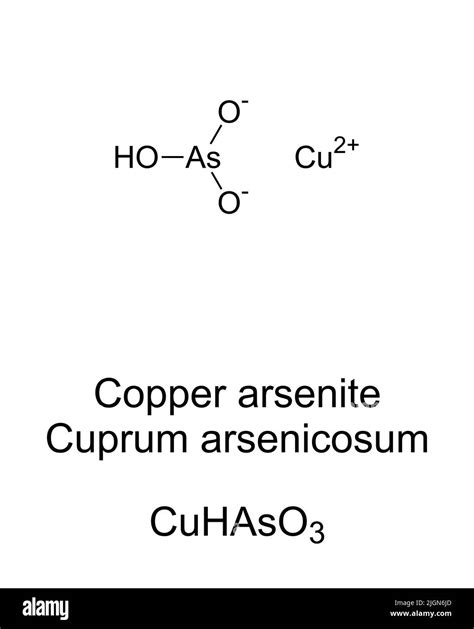 Copper arsenite, chemical formula. In homeopathy Cuprum arsenicosum. Also known as Scheeles or ...