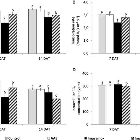 Leaf Gas Exchange Parameters A Net Photosynthetic Rate B