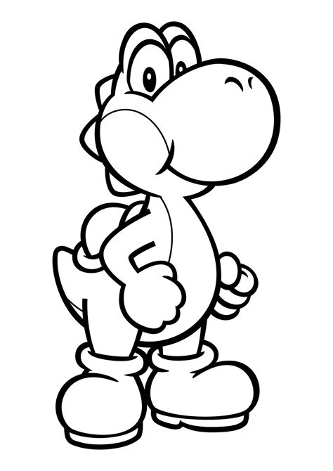 Contorno Gratuito Da Imagem Yoshi Para Colorir Imprimir E Desenhar