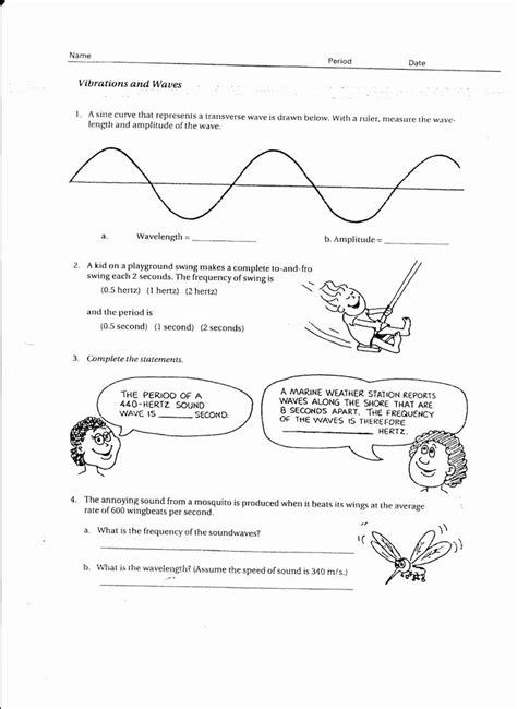 Waves And Sound Worksheet Answer Key Study Guide Answer Key