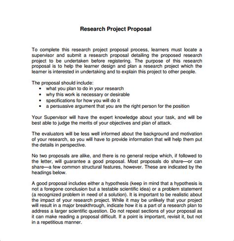 16 Research Proposal Templates Doc Pdf Excel