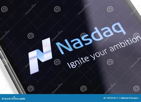 Nasdaq Logo On The Screen Editorial Photo Image Of Building 155701811