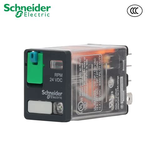 Schneider Mini Relais Led À Bobine 24vdc 8 Broches 2no2nc Rpm22bd