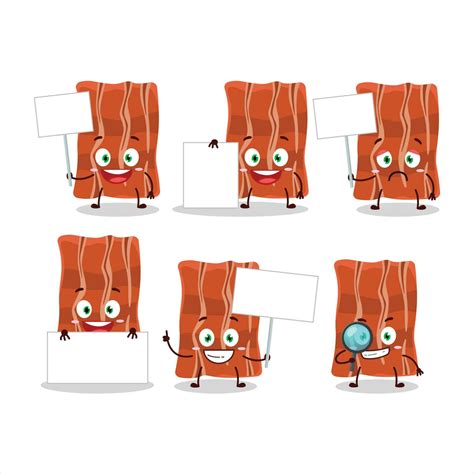 Fried Bacon Cartoon Character Bring Information Board 24507802 Vector