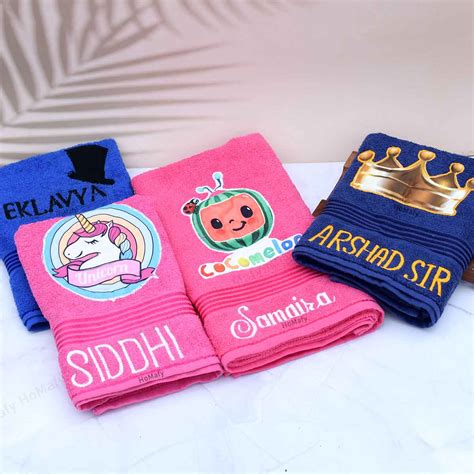 Customized Towels With Name | Cartoon Towels With Name | Bath Towels