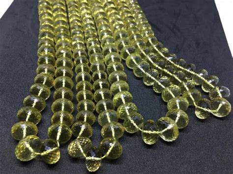 Yellow Aaa Lemon Quartz Rondelle Faceted Bead Size Mm At Rs