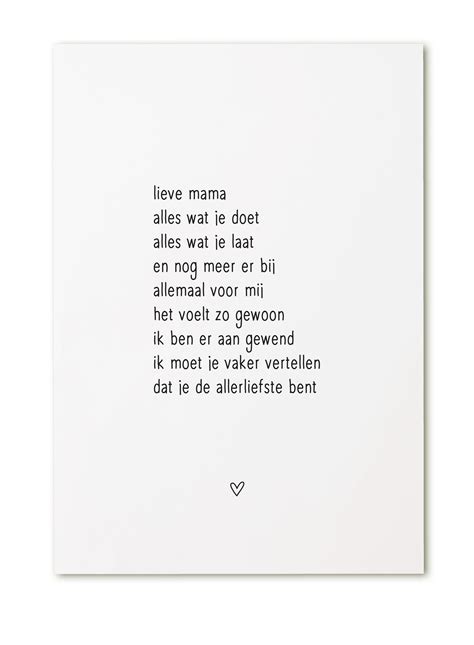 Kaart Met Met Gedicht Lieve Mama