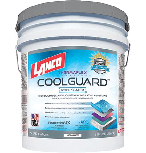 Lanco Coolguard Insulating Elastomeric White Roof Sealer Off