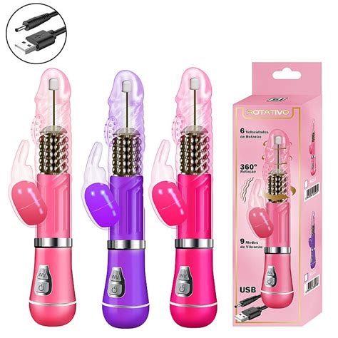 Sexline Sex Shop VIBRADOR ROTATIVO DE COELHO RECARREGÁVEL