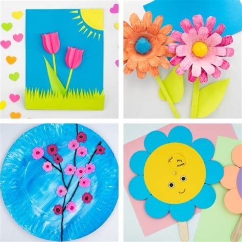 Easy and colorful flower crafts for kids - Crafts By Ria