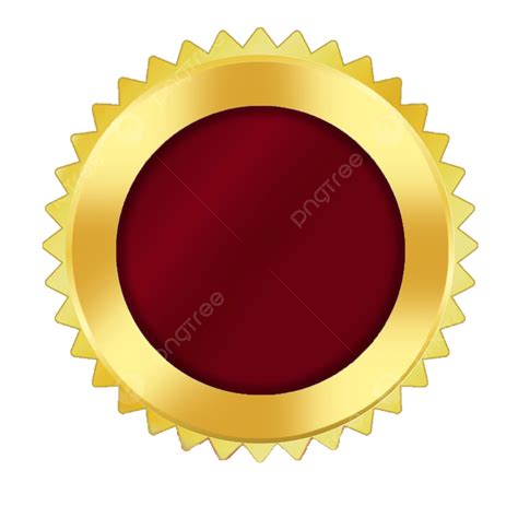 Luxury Round Gold And Red Badges Guaranteed Realistic Medal Gold Badge