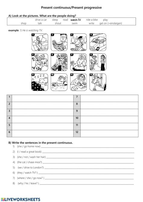 Present Continuous Ii Activity Live Worksheets