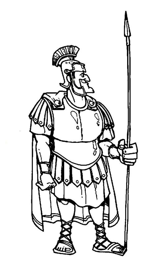 Centurion Cornelius In Armor And A Spear In The Bible Heroes Coloring