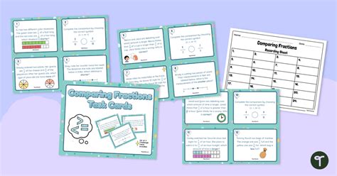 Comparing Fractions Task Cards Teach Starter