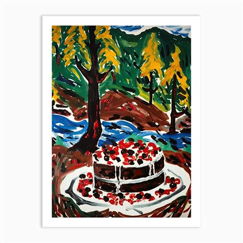 Black Forest Gateau Cake Painting 3 Art Print By Pudding Palette Fy