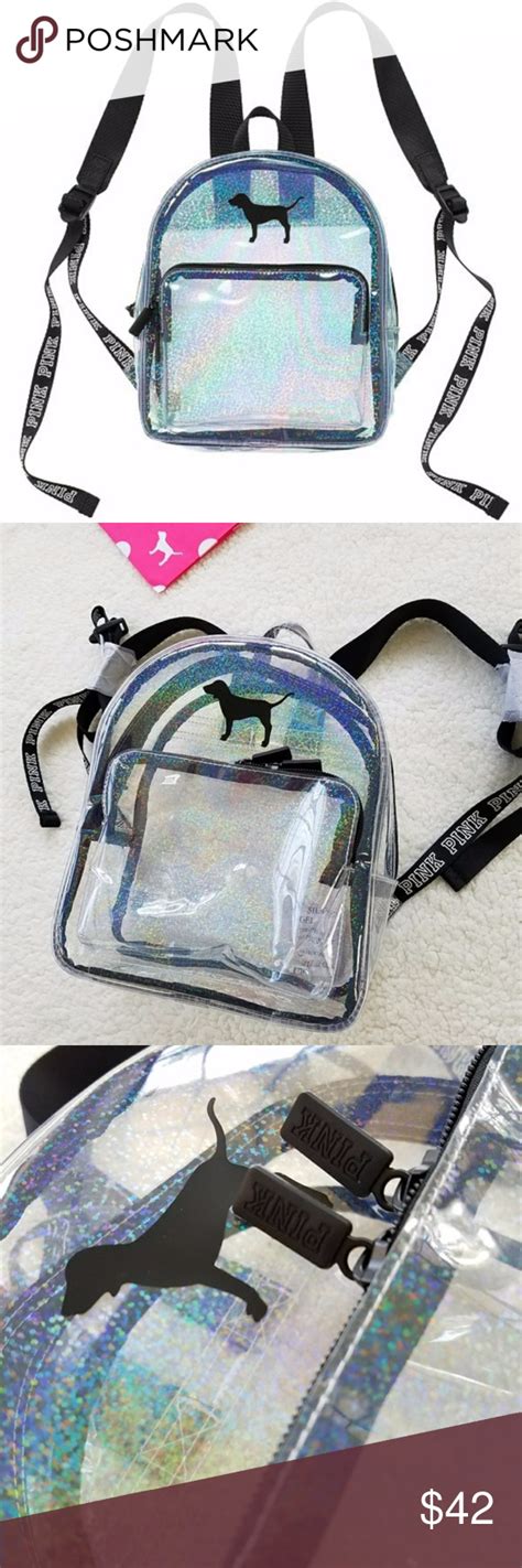 Victorias Secret Pink Clear Glitter Mini Backpack Victoria Secret Pink Bags Backpack Brands