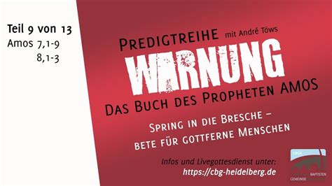 Buch Amos Predigtreihe Teil 9 Spring in Breschebete für