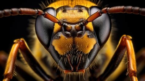 Macro of the head of a insect The concept of the world under a ...