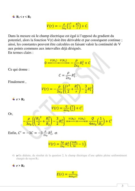 Usthb Lecture Notes Corrig Exo S Rie Elect