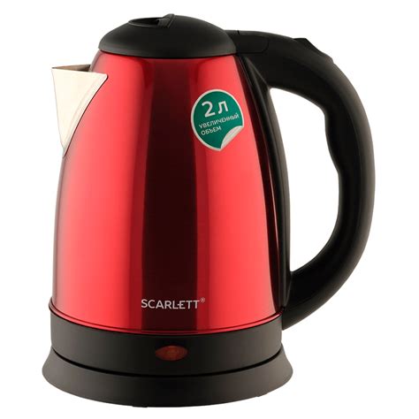 Купить Электрический чайник Scarlett SC-EK21S76, 2 л, стальной, красный ...