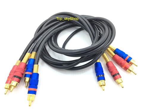 สายสัญญาณเสียง ปลั๊กแจ็ค Rca Male Toปลั๊กแจ็ค Rca Male ผู้ ผู้ Mic Cable ยาว 1เมตร แพ็ค4เส้น