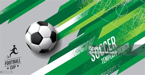 Soccer Template Design Football Banner Sport Layout Design Green Theme