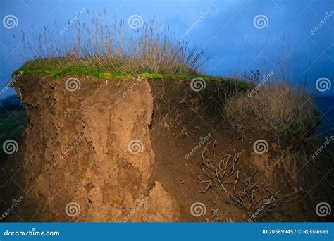 Cliff with Soil Erosion stock image. Image of landscape - 205899457