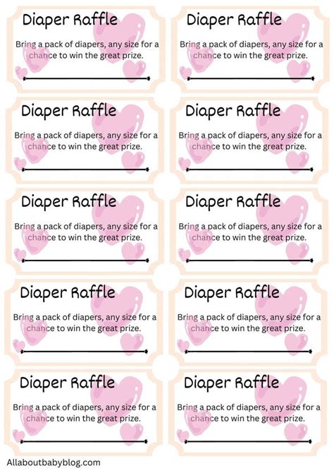 10 Free Printable Diaper Raffle Tickets For Your Perfect Baby Shower