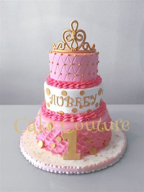 Pink And Gold Princess Birthday Cake