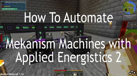 How To Automate Mekanism Machines With Applied Energistics Youtube