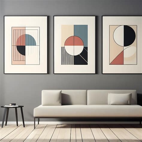 Premium Photo A Minimalist Wall Art Piece Using Only Geometric Shapes