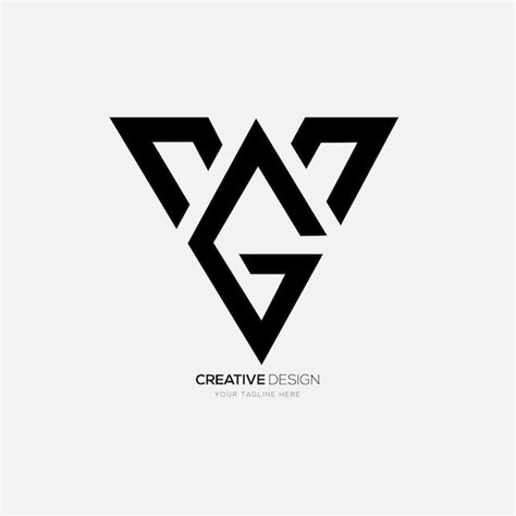 Premium Vector Letter Vg Or Gv Creative Triangle Shape Line Art