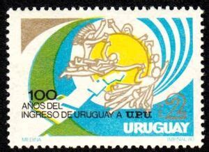 Sello UPU Emblem Uruguay U P U Universal Postal Union Membership