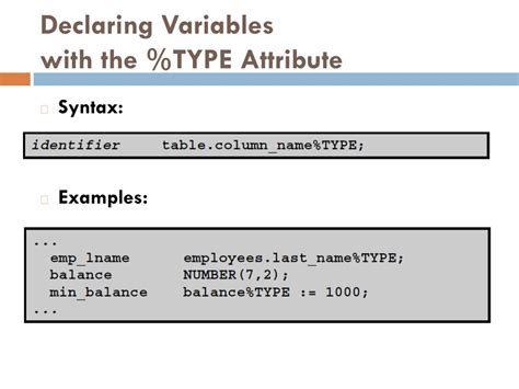 Ppt Introduction To Declaring Pl Sql Variables Powerpoint Presentation Id 8999900