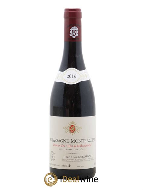 Acheter Chassagne Montrachet Er Cru Clos De La Boudriotte Jean Claude