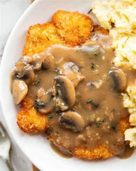 Chicken Schnitzels With Mushroom Gravy Don T Go Bacon My Heart