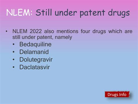 National List Of Essential Meidicne By Drugsinfo Ppt