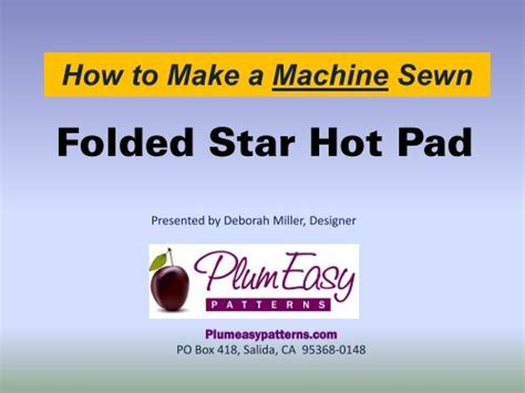 Folded Star Hot Pad PlumEasy Patterns Home
