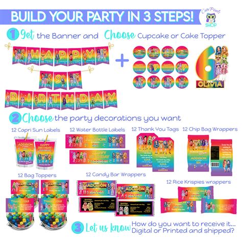 Rainbow High Party Decorations Kit - Rainbow High Party Package – Cute ...