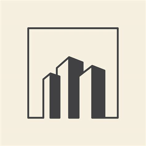 real estate or skyscraper or building simple square logo symbol icon ...