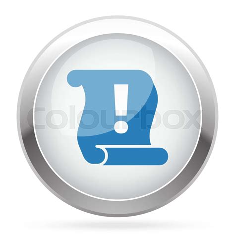 Blue Important Information icon on white glossy chrome app button ...