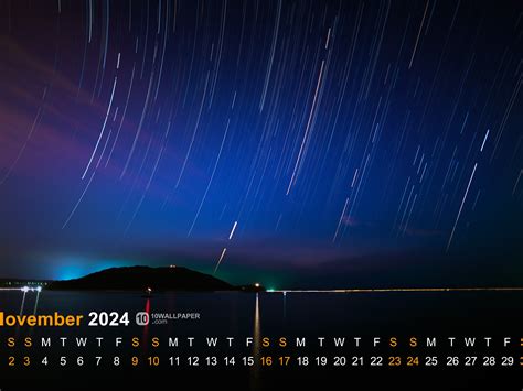 Island Harbor Night Star Tracks 2024 November Calendar 5K Preview