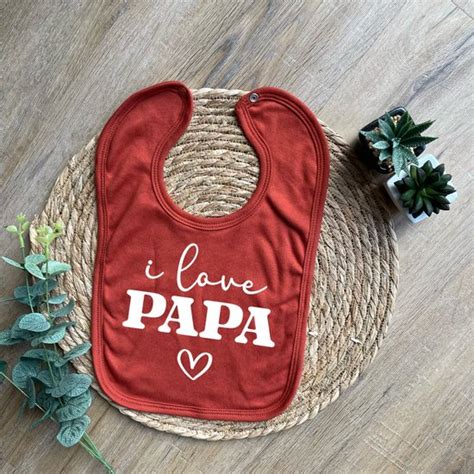 I Love PAPA Slabbetje Roestbruin Cadeau Voor Vader Vaderdag