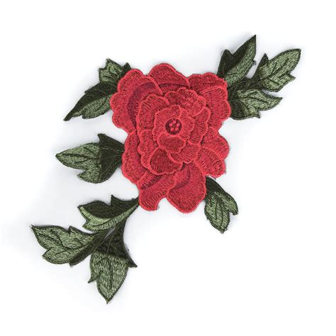 1pc Rose Flower Embroidery Patches Sticker For Clothes Parches Applique Embroidery Flower